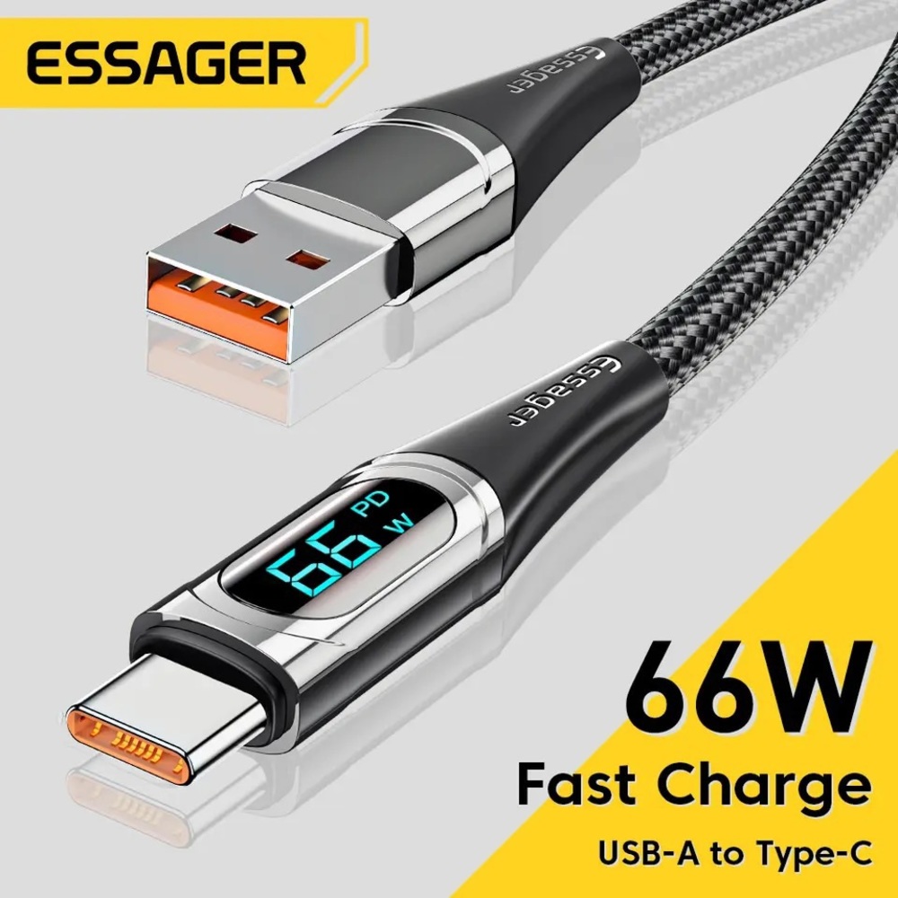 Essager LED 6A USB Type C Cable For Huawei Honor 100W/66W Fast Charging 3ff